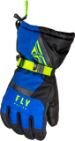Fly Racing Cascade Gloves Black/Blue/Hi Vis Medium - Weatherproof Insulated Riding Gloves