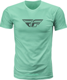 Fly Racing F Wing Tee Sage/Grey Large - Lightweight and Comfortable Crew Neck T-Shirt