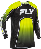 Fly Racing Youth Rayce Bicycle Jersey Lime/Black/White Ys - Long Sleeve Performance Jersey for Kids