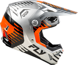 Fly Racing Youth Formula CP Slice Helmet Grey/Orange/Black YL – Lightweight, Impact-Resistant Motorcycle Helmet with Adaptive Impact System