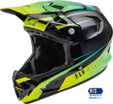 Fly Racing Werx R Helmet Hi Vis/Teal Carbon Large - Lightweight Impact-Resistant Motorcycle Helmet