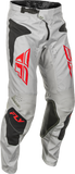 Fly Racing Kinetic Sym Pants Light Grey/Red/Black Size 34