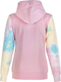 Fly Racing Women's Tie Dye Zip Up Hoodie Pink, Yellow, and Blue - Part Number 358-00712X