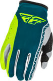 Fly Racing Youth Lite Gloves Grey, Lime, and Teal - Part Number 379-713YM