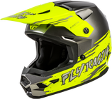 Fly Racing Youth Kinetic Surge Helmet Grey/Hi Vis Ys – Lightweight Off-Road Motorcycle Helmet with Advanced Ventilation and Safety Features
