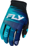 Fly Racing Women's Lite Gloves Aqua/Navy/White Large - Lightweight Race Gloves with Touch Screen Compatibility