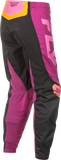 Fly Racing Women's F 16 Pants Black, Mauve & Yellow Size 11/12 – Durable, Comfortable Motocross Gear
