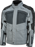 Fly Racing Off Grid Jacket Grey Large Tall – Weatherproof Motorcycle Outerwear with CE Armor