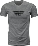 Fly Racing F Wing Tee Dark Grey Heather Medium - Men's Crew Neck T-Shirt
