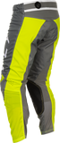 Fly Racing Kinetic Mesh Center Pants Grey/White/Hi Vis Size 28 – Lightweight Motorcycle Riding Pants with BOA® Fit System