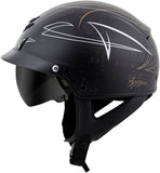 Exo C110 Open Face Helmet Pinstripe Black/Gold Lg