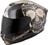 Exo R420 Full Face Helmet Sugarskull Black/Gold Sm