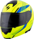 Exo Gt3000 Modular Helmet Sync Neon/Blue 2x