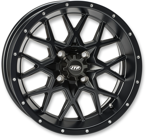 ITP Hurricane Wheel - Front/Rear - Black Machined - 18x6.5 - 4/156 - 4+2.5 (+10 mm) 1822516546B