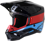 ALPINESTARS SM5 Helmet - Bond - Black/Red/Cyan - Large 8303522-1377-LG