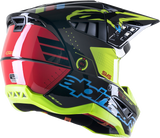 ALPINESTARS SM5 Helmet - Action - Gloss Black/Blue/Fluo Yellow - 2XL 8306122-1757-2X