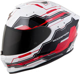 Exo R420 Full Face Helmet Techno White/Red Md