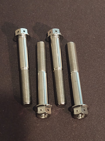 CTR GR5 Titanium Brake Caliper Bolts, drilled for safety wire. 4pc Set